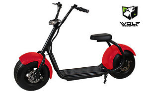 Wolf Electric Scooter 1000 watt 15aH Moped - Red