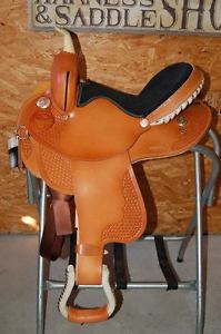 15" GW CRATE BARREL RACING SADDLE NEW FREE SHIP CUSTOM MADE IN AMERICA TRAIL USA