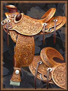 nice designing western hot seat leather saddle with tack set