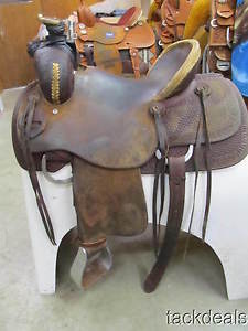 Cactus Saguaro Ranch Saddle 15" Used Cowboy Roping Rig