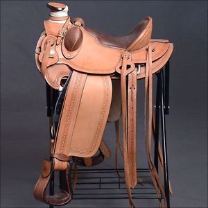 western hot seat leather saddle with tack set