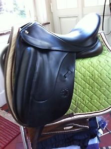 Used Hennig Sofa Dressage Saddle - Size 17" - 17.5"  Black