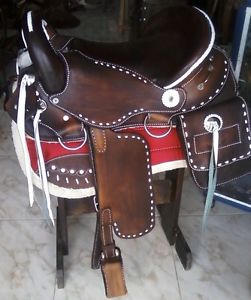 16" Tereque Saddle Paso Fino Saddles Hornless 100% Leather W/ Saddle Bags