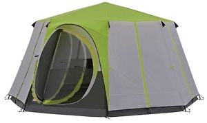 Coleman Cortes Octagon 8 Person Deluxe Family Tent Green Camping/Glamping