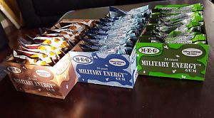 Military Energy Gum - 3 Trays x 24pks 100mg Caffeine Chewing Gum alert drink MEG