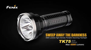 BUNDLE: Fenix TK75 2015 4000 Lumens Flashlight + x4 18650 Batteries + Charger