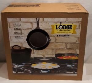 5pc Cast Iron Set Cookware Skill