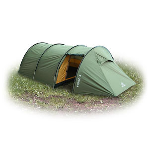 Tunnel Type Tent 4-Person "Fiord 4" 2 Entrances Large Vestibules Wind Resistance