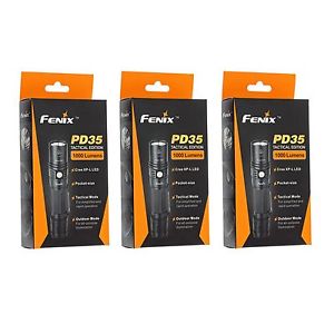 3 FENIX PD35 TAC 1000 LUMENS CREE XP-L LED V5 TACTICAL FLASHLIGHTS! PD35TAC