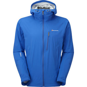 Montane Minimus Stretch Mens Jacket Coat - Electric Blue Authentic Orange