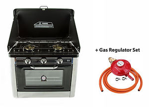 Camping Gas Oven Portable Stainless Steel Outdoor Caravan 2 Burners Hob CO-01