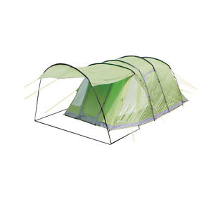 Orbit 400 / 4 Man Camping Tent With 2 Side Doors Green 540 + 100 x 310 x 205cm