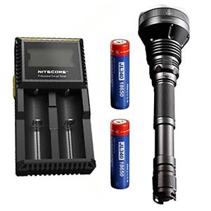 JETBeam WL-S4 LED Searchlight 2600 Lumens MT-G2 w/2x Jetbeam 3400mAh Batteries &