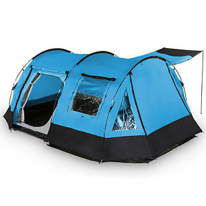 skandika Kambo 4 Personen Familienzelt Campingzelt Tunnel Moskitonetze NEU