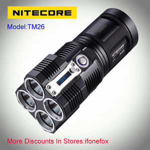 Nitecore TM26 4000 Lumen 18650 CR123 NBP52 Battery Pack Rechargeable Flashlights