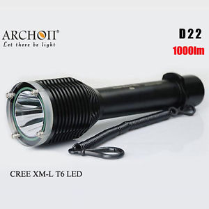 ARCHON D22 XM-L T6 1000LM 100M Diving LED Flashlight