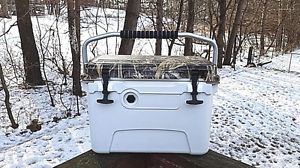 20qt roto molded cooler with a  True Timber DRT camo lid