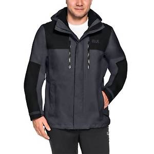 Jack Wolfskin UOMO Escursione Esterni Hardshell Giacca JASPER FLEX Uomo ebony