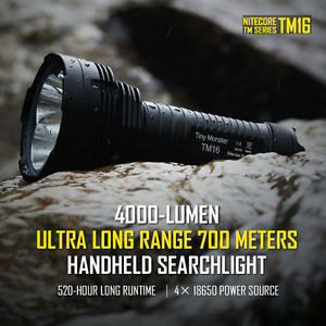 NITECORE TM16 4x XM-L2 U2 4000LM LED Flashlight Range To 700M