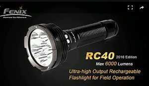 Fenix RC40 Rechargeable Flashlight 2016 Edition - 6000 Lumens -