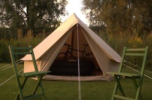 NEW & BOXED BELL TENTS UK DELUXE  3M CANVAS BELL TENT WITH INT GROUNDSHEET