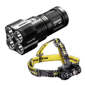 Nitecore TM28 Rechargeable Flashlight w/Nitecore HC50 2016 Edition Headlamp
