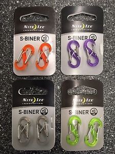 Bulk, Lot of 95, with display - Nite Ize S-Biner Size #0 2 Pack Assorted Colors