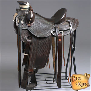 W87CH-F HILASON BIG KING SERIES WESTERN WADE RANCH ROPING COWBOY TRAIL SADDLE 17