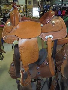 14" USED ROCKY MOUNTAIN SADDLERY PLEASURE TRAIL WESTERN SADDLE 3 1093