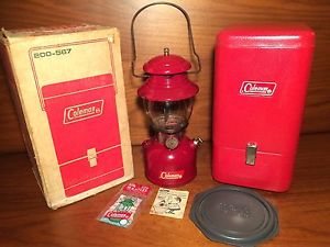 VTG COLEMAN LANTERN 200A-567 CHERRY RED 1/62 JAN 1962 SUNSHINE OF THE NIGHT LAMP