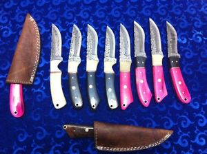 custom handmade Skinner Damascus knife