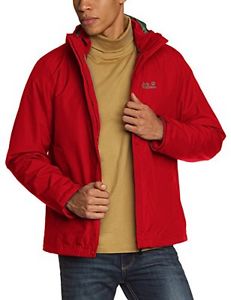 Jack Wolfskin, Giacca Crush'n Ice 3 in 1 Uomo, Rosso (Red Fire), XXL