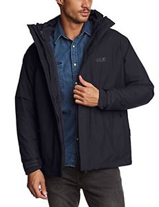 Jack Wolfskin Giacca Iceland Uomo 3in1, Nero, XXL