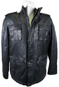 Milestone Uomo Giacca In Vera Pelle Nappa di capra nero nuovo 6430