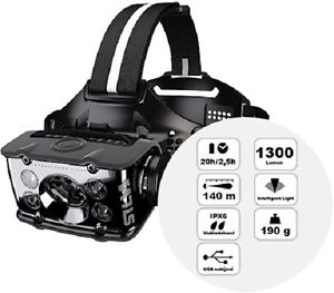 Silva Power Trail Profi Stirnlampe Kopflampe Lampe 5 LED´s 140 Meter 1300 Lumen