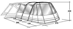 Outwell Montana 5P Front Awning Modell 2014 geschlossener Frontanbau