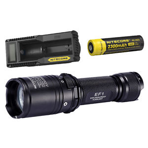 NiteCore EF1 Cree XM-L2 U3 LED Explosion Proof Flashlight Torch +Battery+Charger