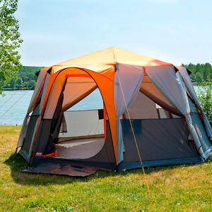 Large Family Tent 8 Person Coleman Cortes Tents Octagon Camping Outdoors