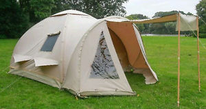 Dutch Canvas Tent: Karsten 300 inflatable tent with front tent. Great condition!