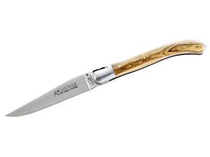 Fontenille Pataud Laguiole XS Stahl 12C27 Olivenholz Lederetui