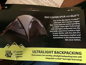 Big Agnes Copper Spur UL 1 mtnGLO Ultralight Backpacking Tent w/ LED Lights!