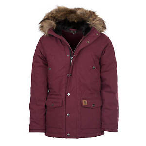 Carhartt Trapper Parka chianti - caldo Uomo Cappotto invernale con pelliccia