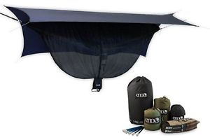 Eagles Nest Outfitters ENO OneLink DoubleDeluxe Hammock Navy/Forest - Olive Tarp