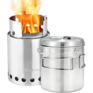Solo Stove Stainless Steel Titan and Solo Pot 1800 Camp Stove  backpacking stove