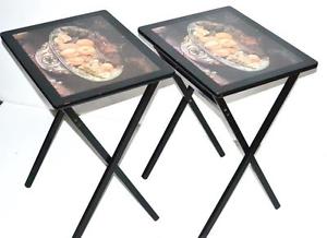 A pair of 50/60's Vintage Retro Folding Side Tables - FREE Shipping [PL3230]