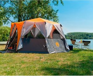 Octagon 8 Person Tent Camping Fire Retardant Garden Outdoor Durable Orange