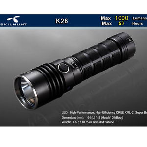 SKILHUNT K26 XM-L2 1000LM 4Modes LED Flashlight Suit
