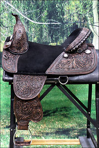 TW101DBRO-F HILASON WESTERN TREELESS TRAIL PLEASURE LEATHER HORSE SADDLE 16"