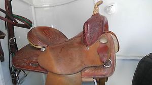 Tex Tan Barrel Racing Saddle, flex tree, SQHB, 15 in