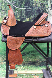 TW101M-F HILASON TREELESS WESTERN TRAIL BARREL RACING LEATHER HORSE SADDLE 16